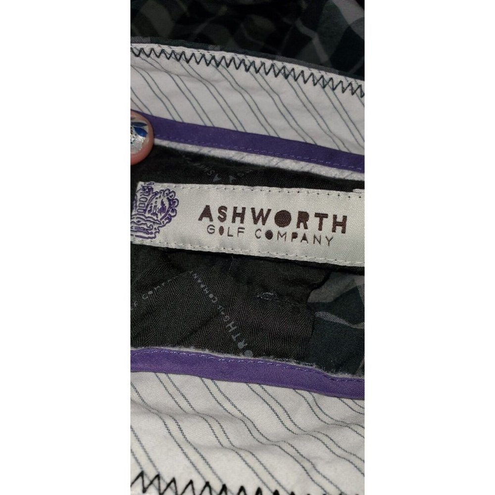 Ashworth Black and White Checkered Men's Shorts - Picture 4 of 8